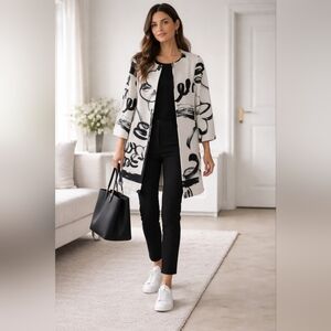 Mela Rosa Italy Abstract Coat Dress | Italian Artwear Oversized XL